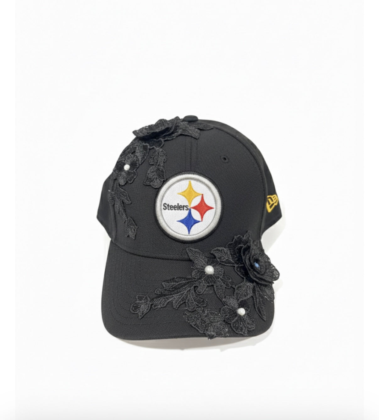 Steelers flower embellished cap