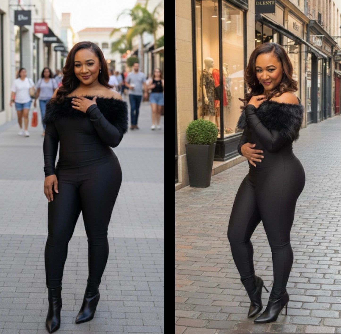 All Yours faux fur jumpsuit