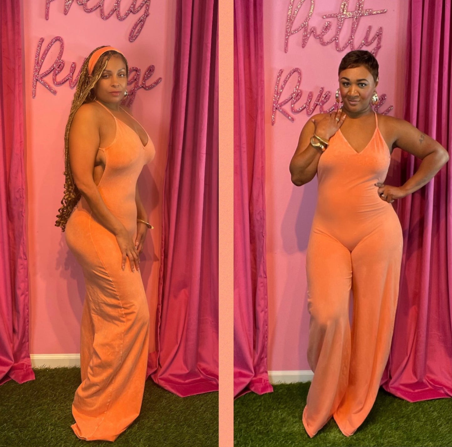 Just Peachy 2pc jumpsuit