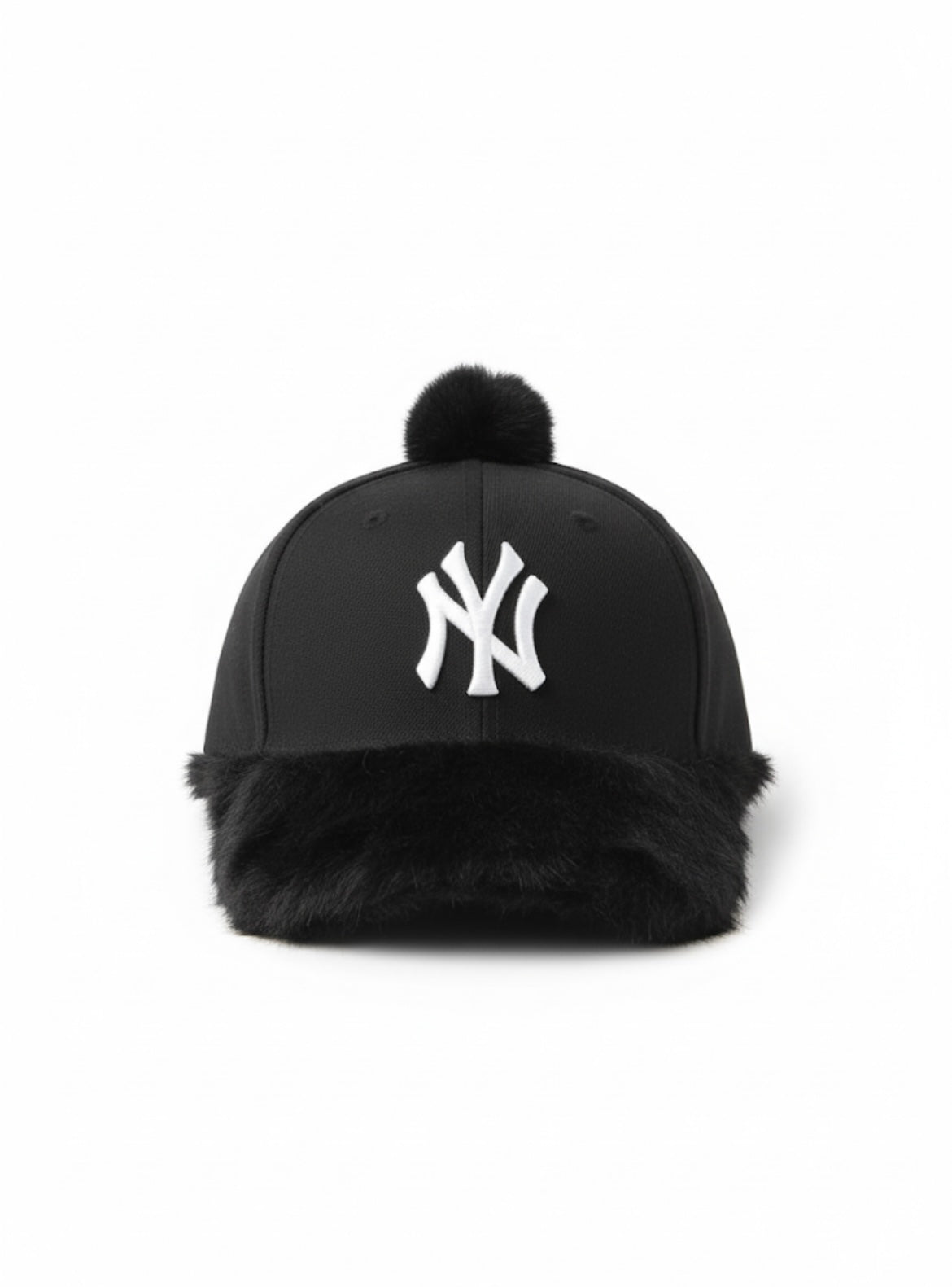 New York SnapBack fur cap ( black)