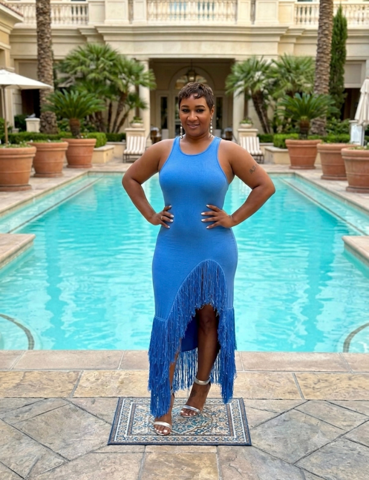 Waves fringe maxi dress
