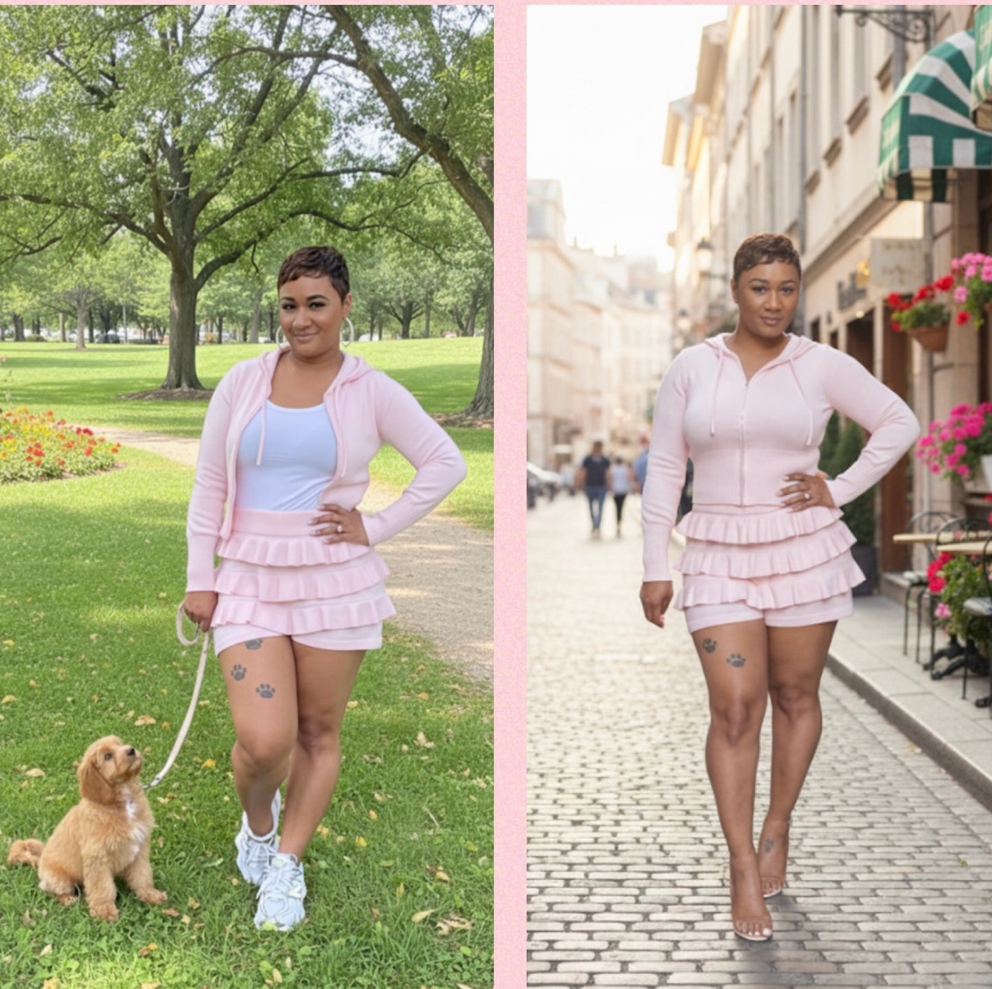 Choose Me ruffle 2pc short set