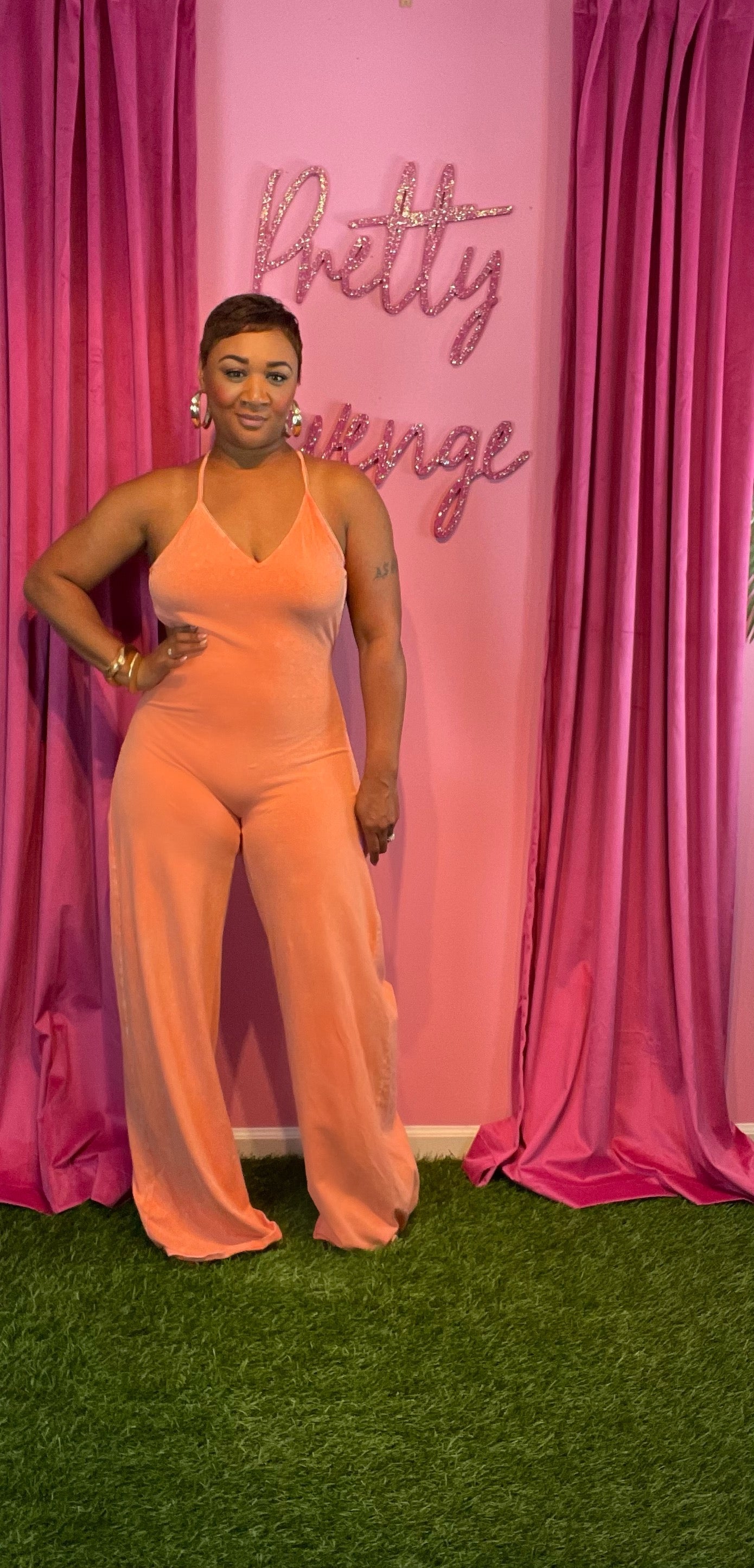 Just Peachy 2pc jumpsuit