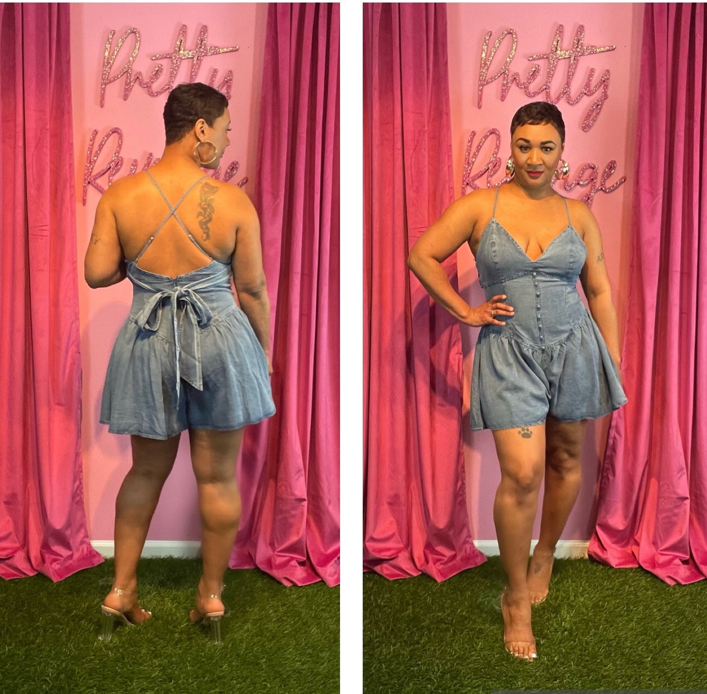 She’s Such a Lady denim romper