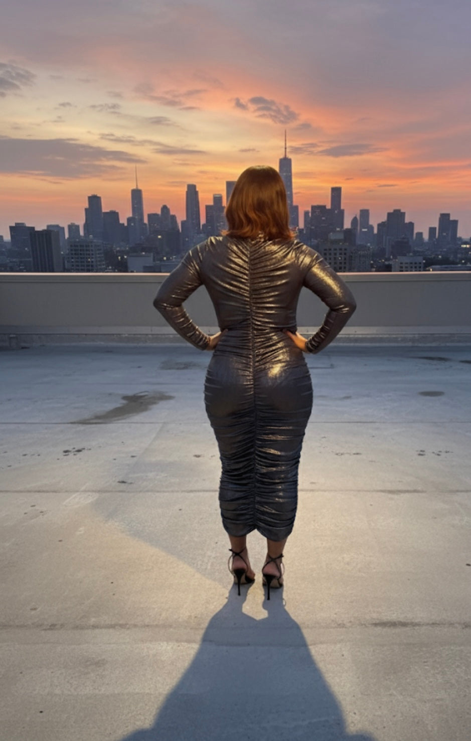 On Target metallic midi dress