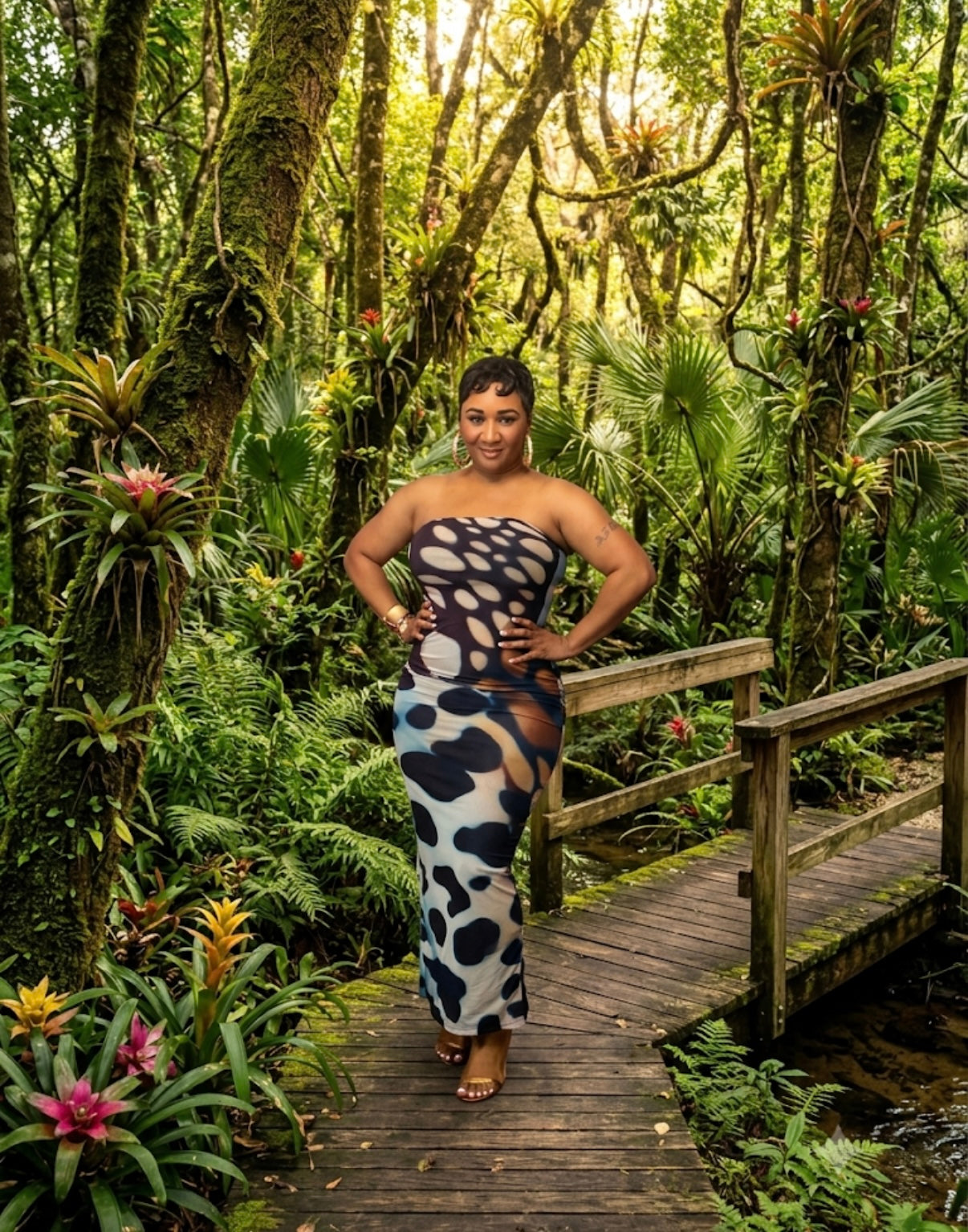 Animal Instinct mesh maxi dress