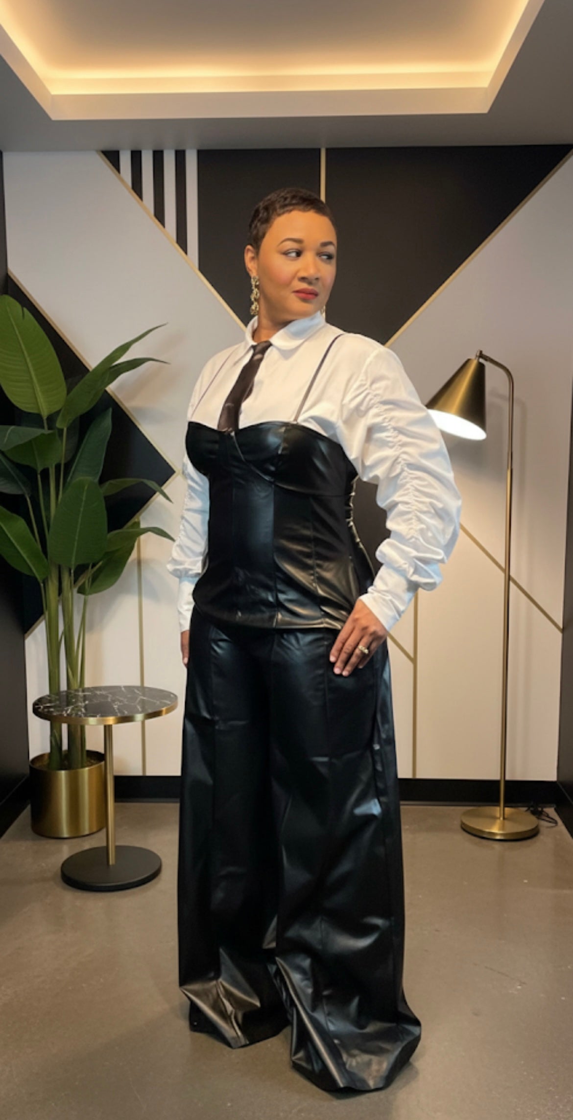 Chic in the City Faux leather jumpsuit