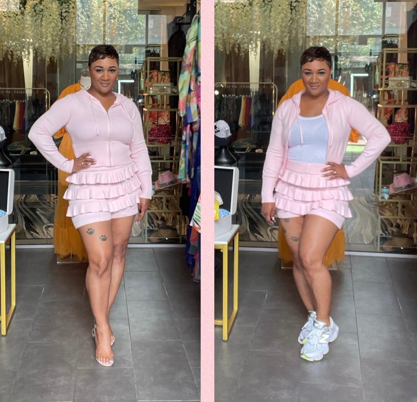 Choose Me ruffle 2pc short set