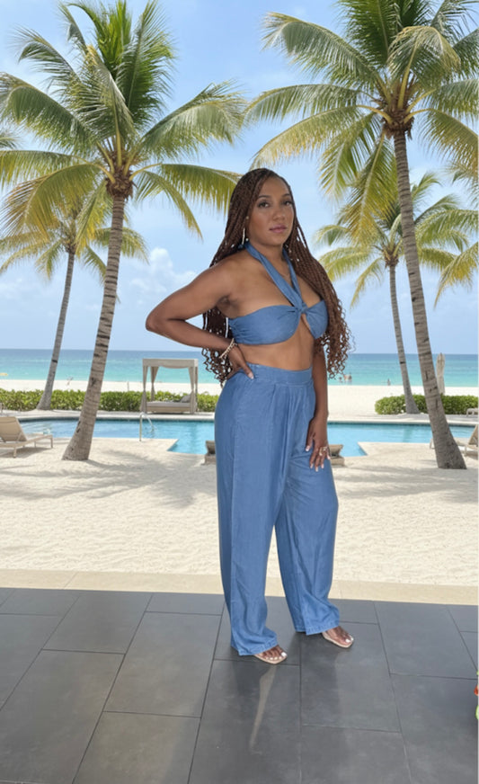 Bliss 2pc denim pants set