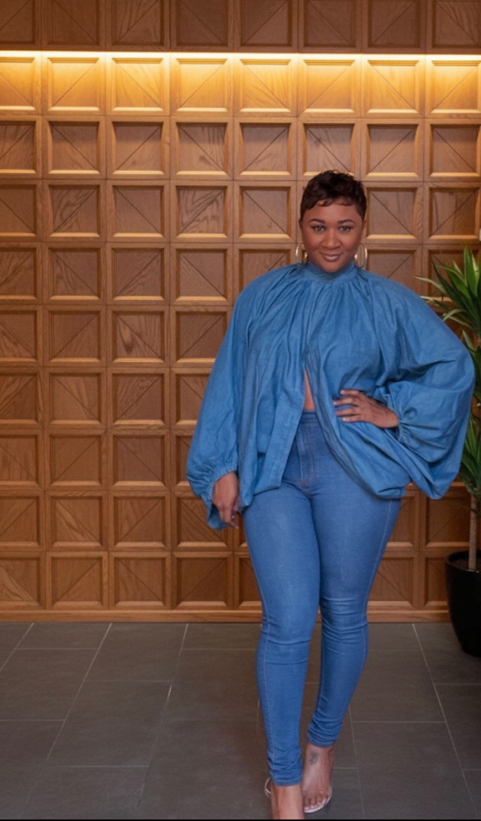 Bold Steps denim top