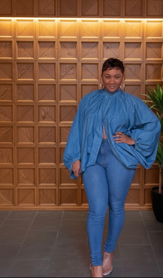 Bold Steps denim top