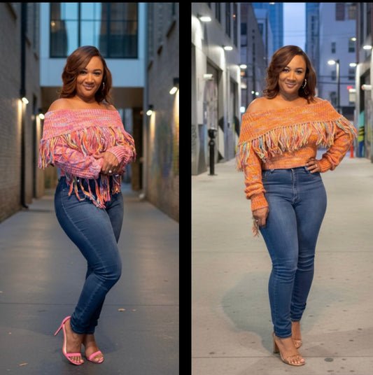 Falling for You fringe sweater