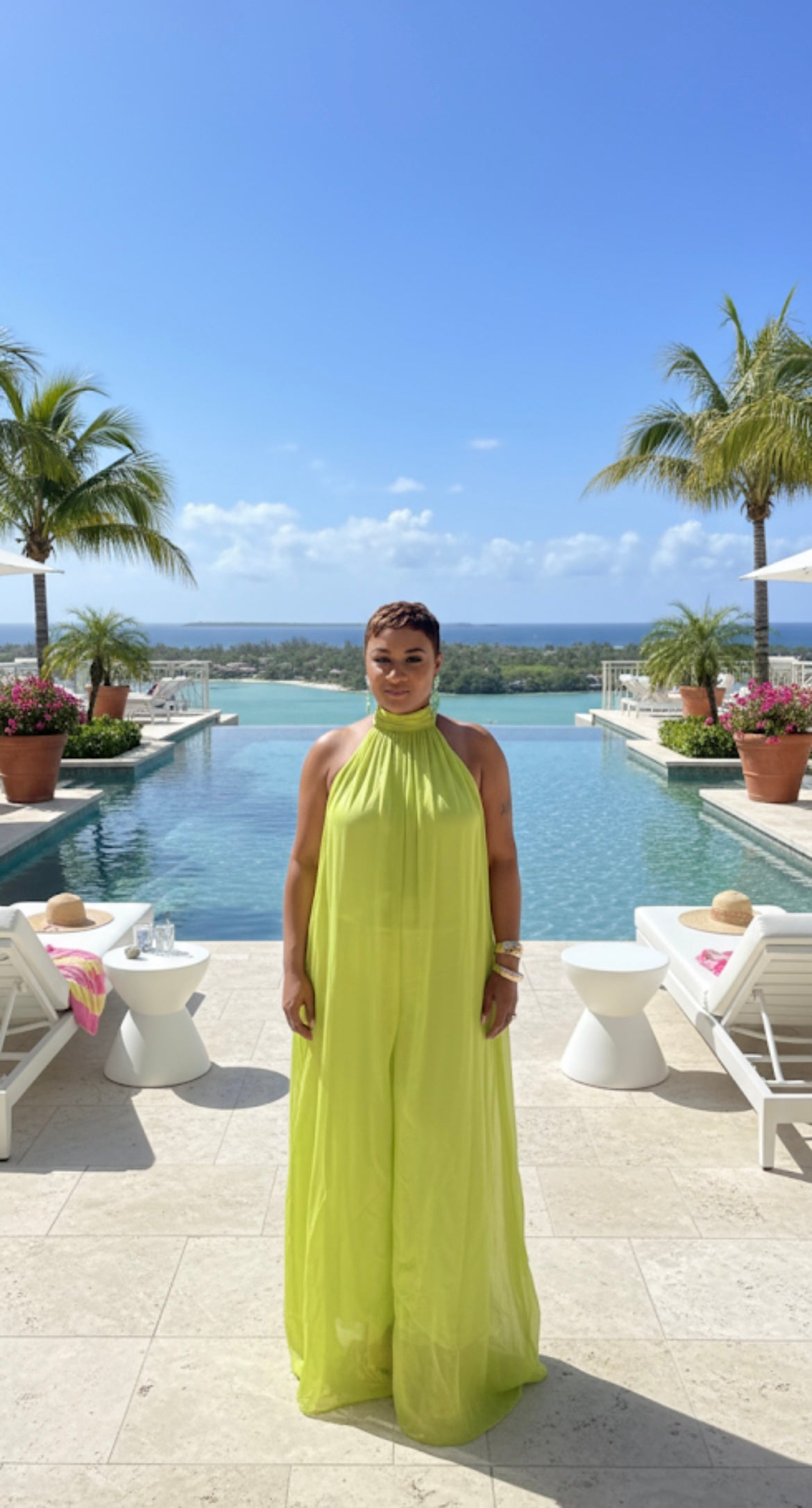 Let it Flow halter jumpsuit ( Lime )