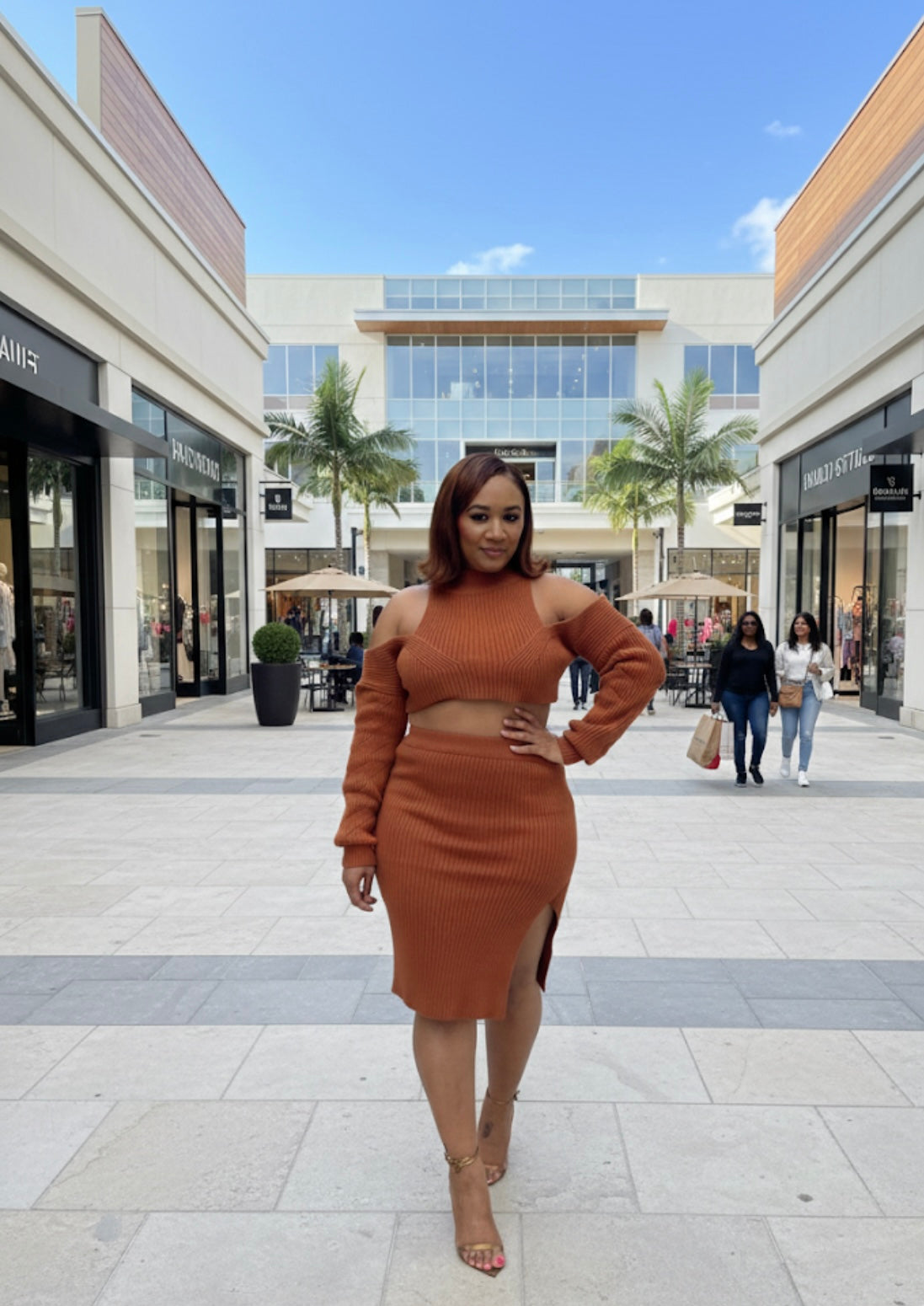 Cold Shoulder skirt set