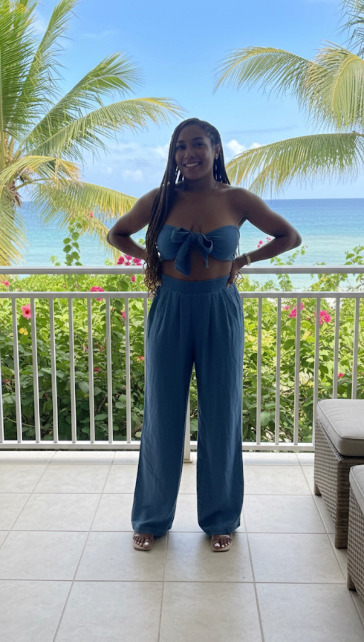 Bliss 2pc denim pants set