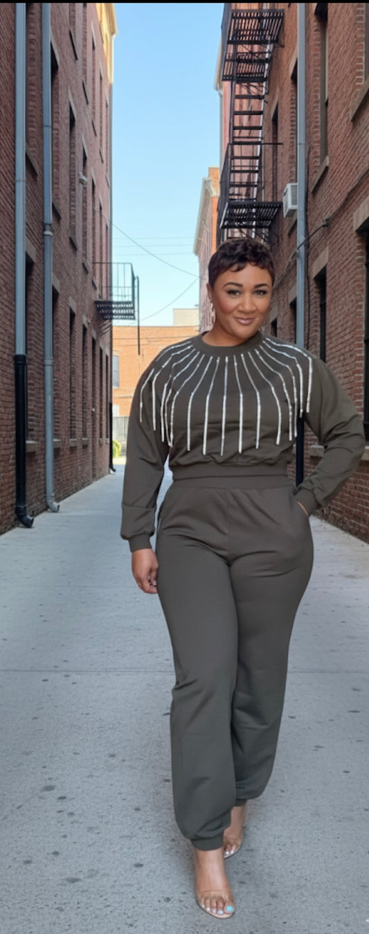 Drawn to You 2pc set ( Olive)