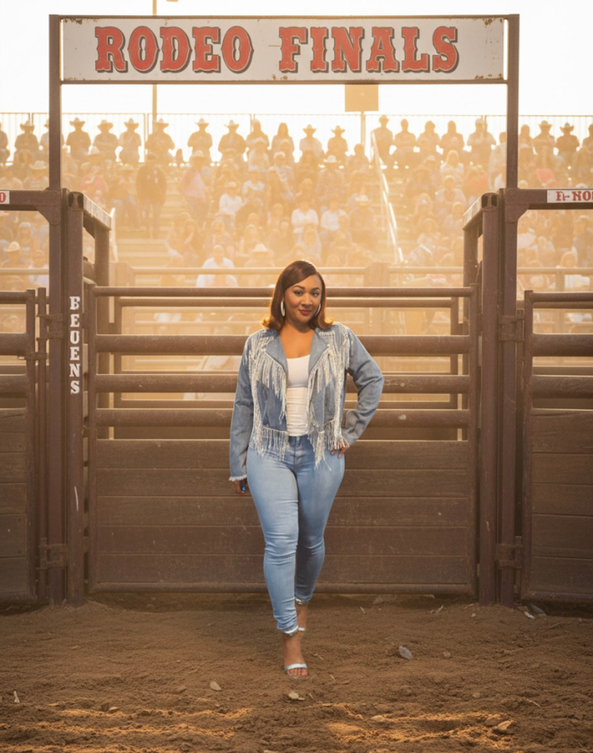 Showtime rhinestone fringe jacket