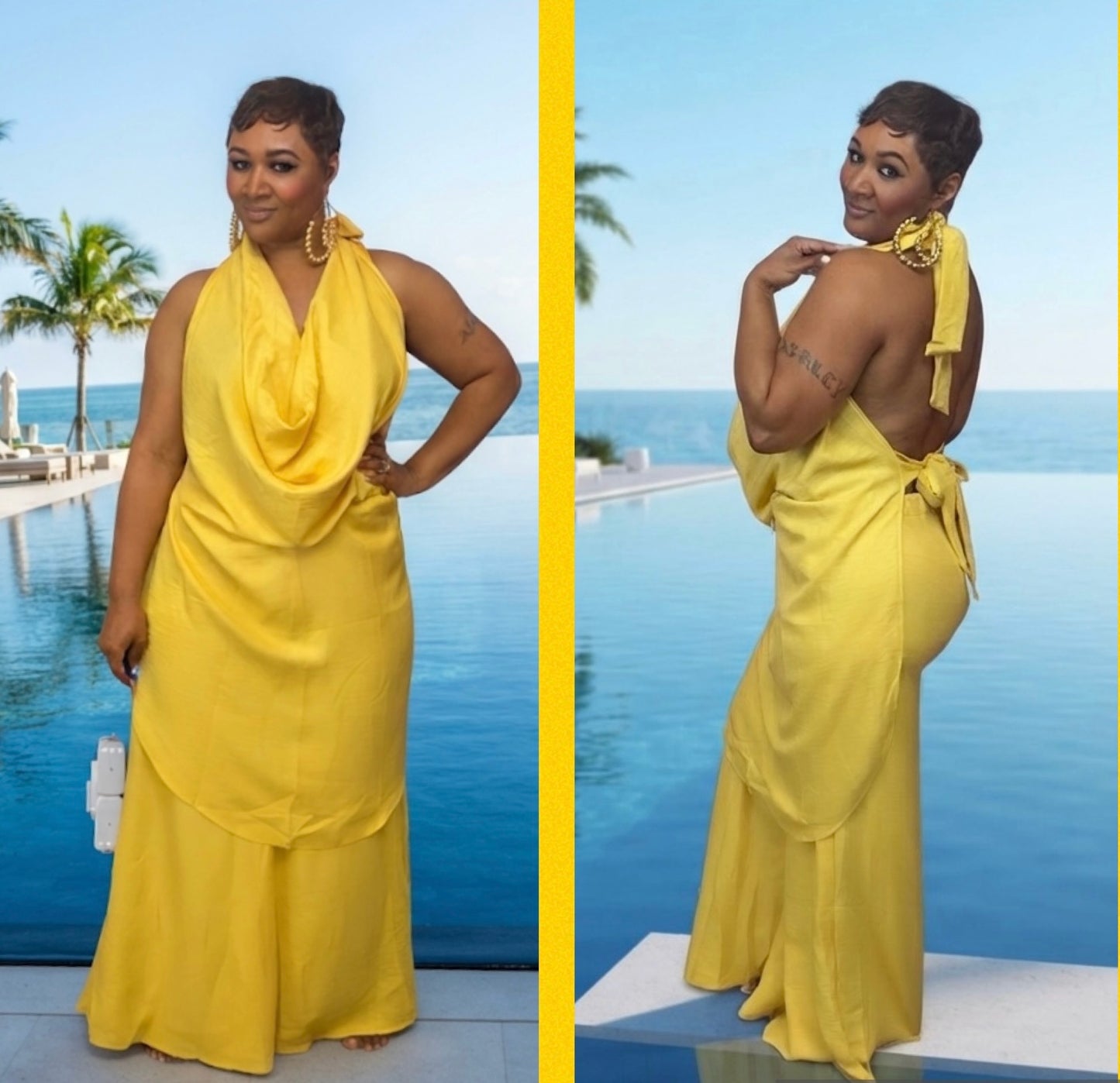 Sunshine halter 2pc pant set