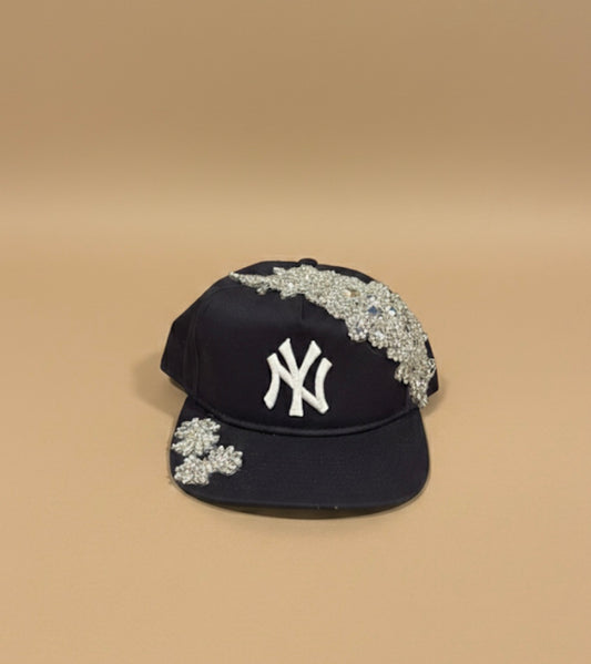 New York rhinestone embellished cap