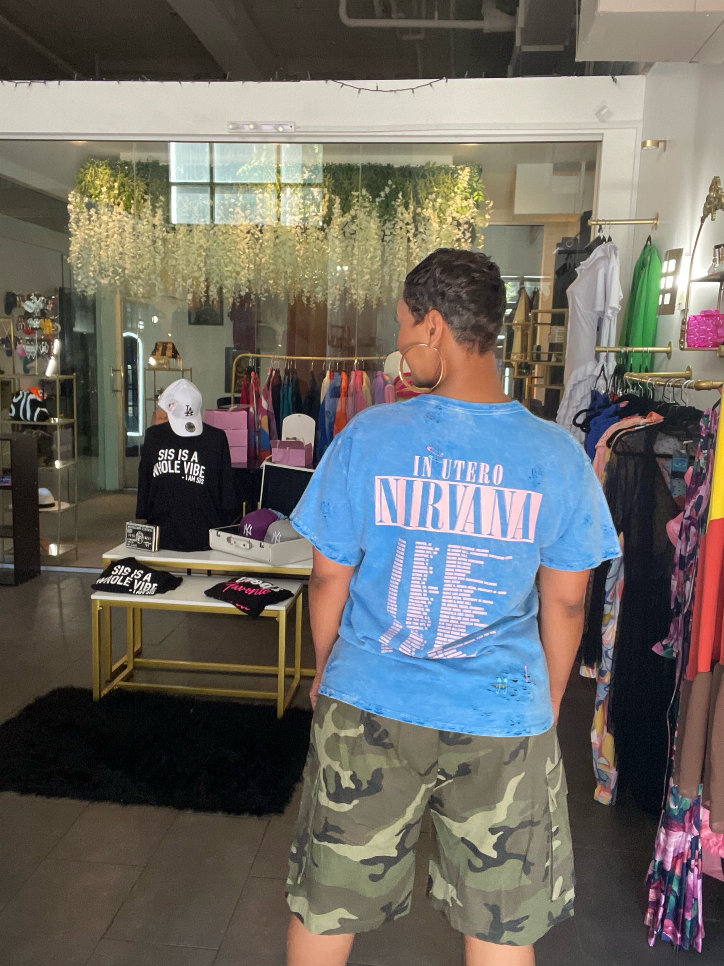 Nirvana distressed t-shirt ( blue)