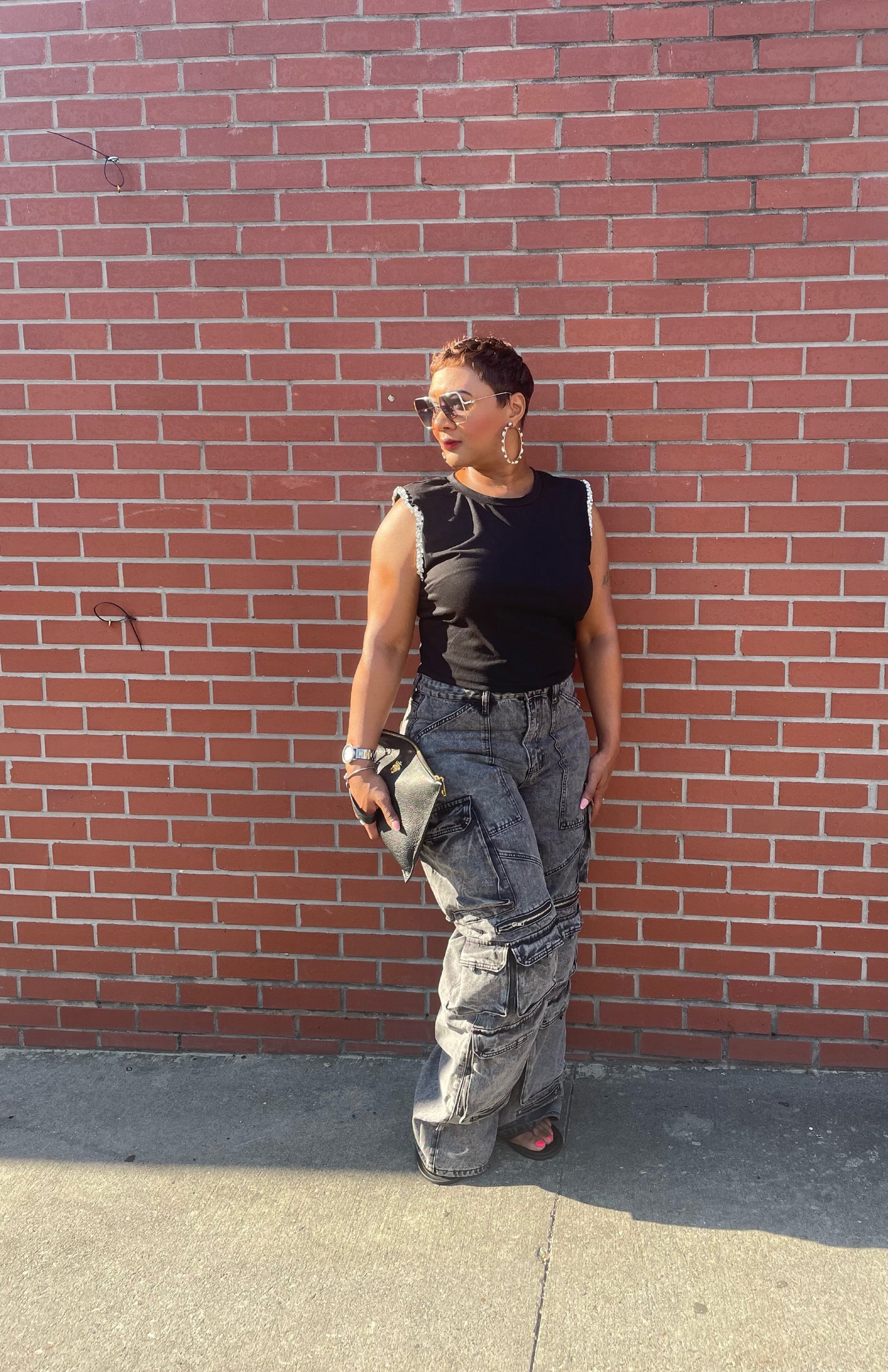 Try Again rhinestone crop top