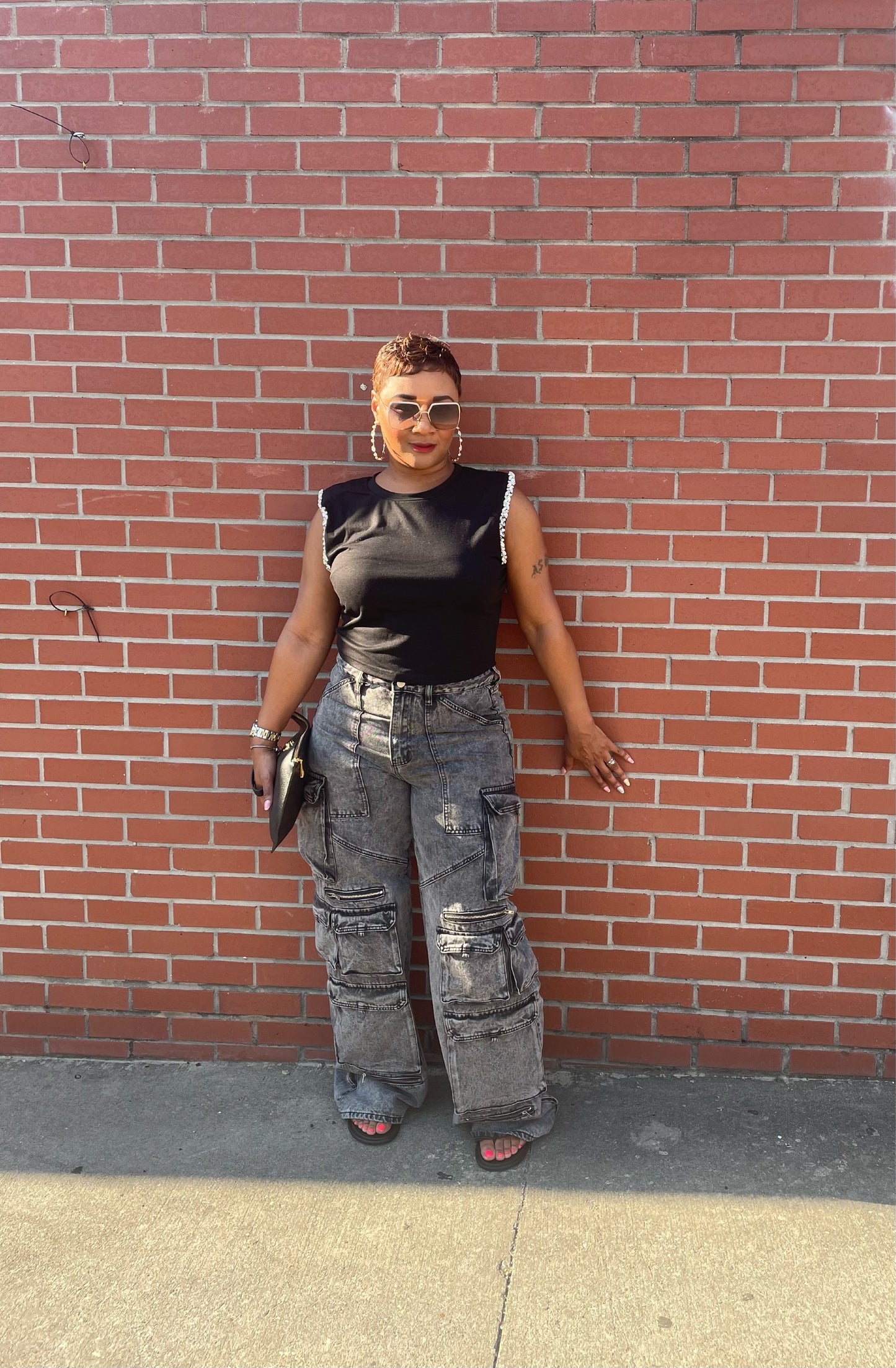 Try Again rhinestone crop top