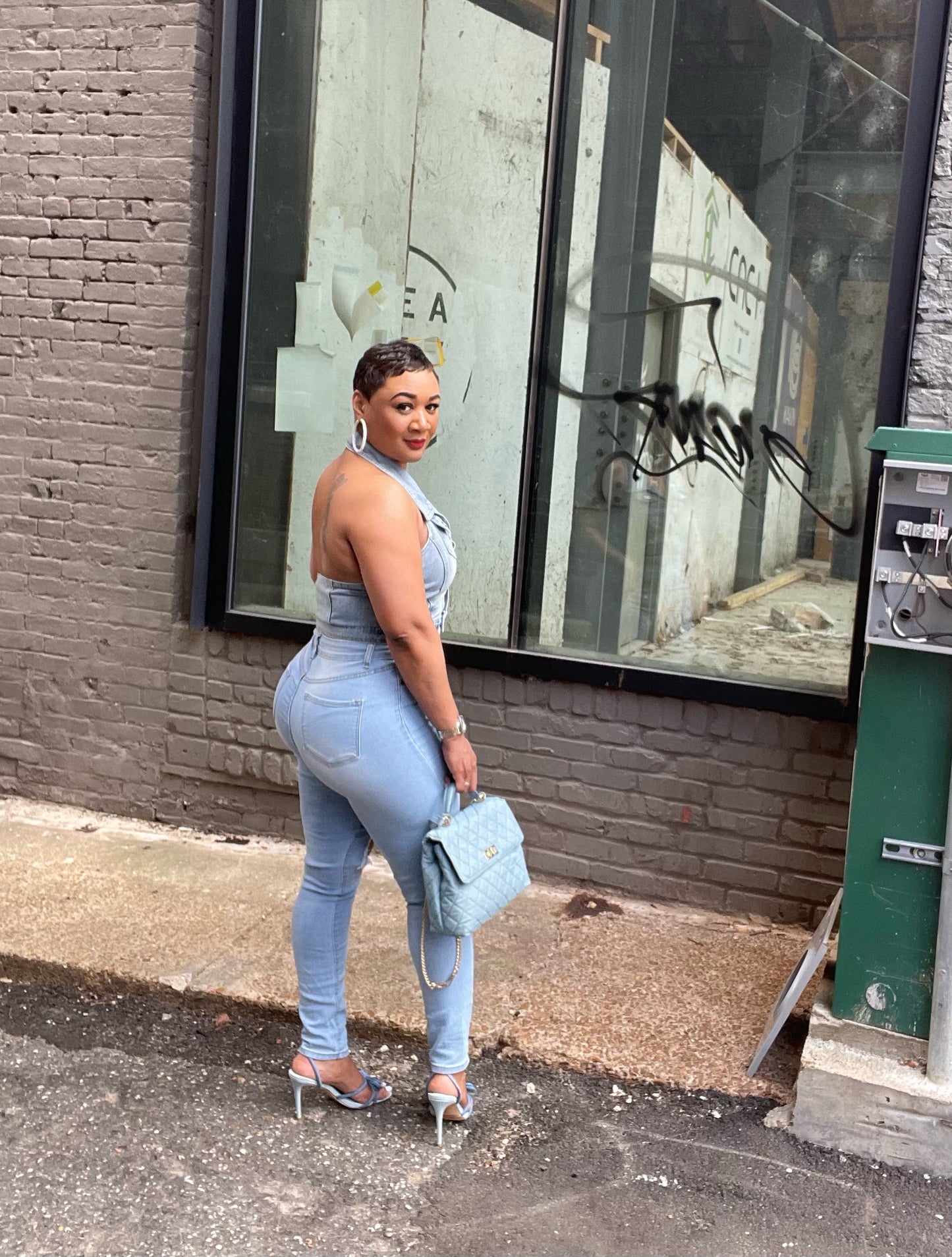 Come Find Me denim halter top