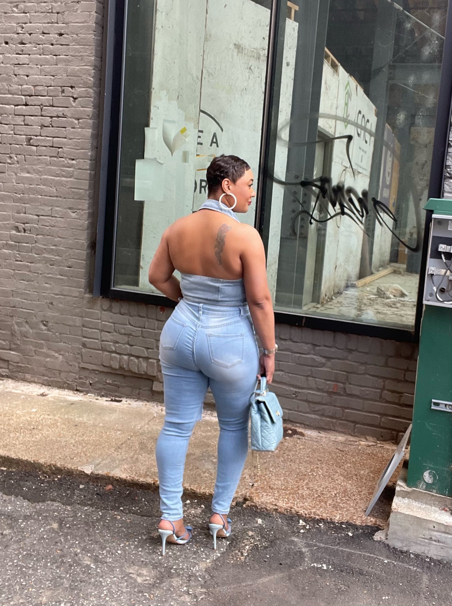 Come Find Me denim halter top