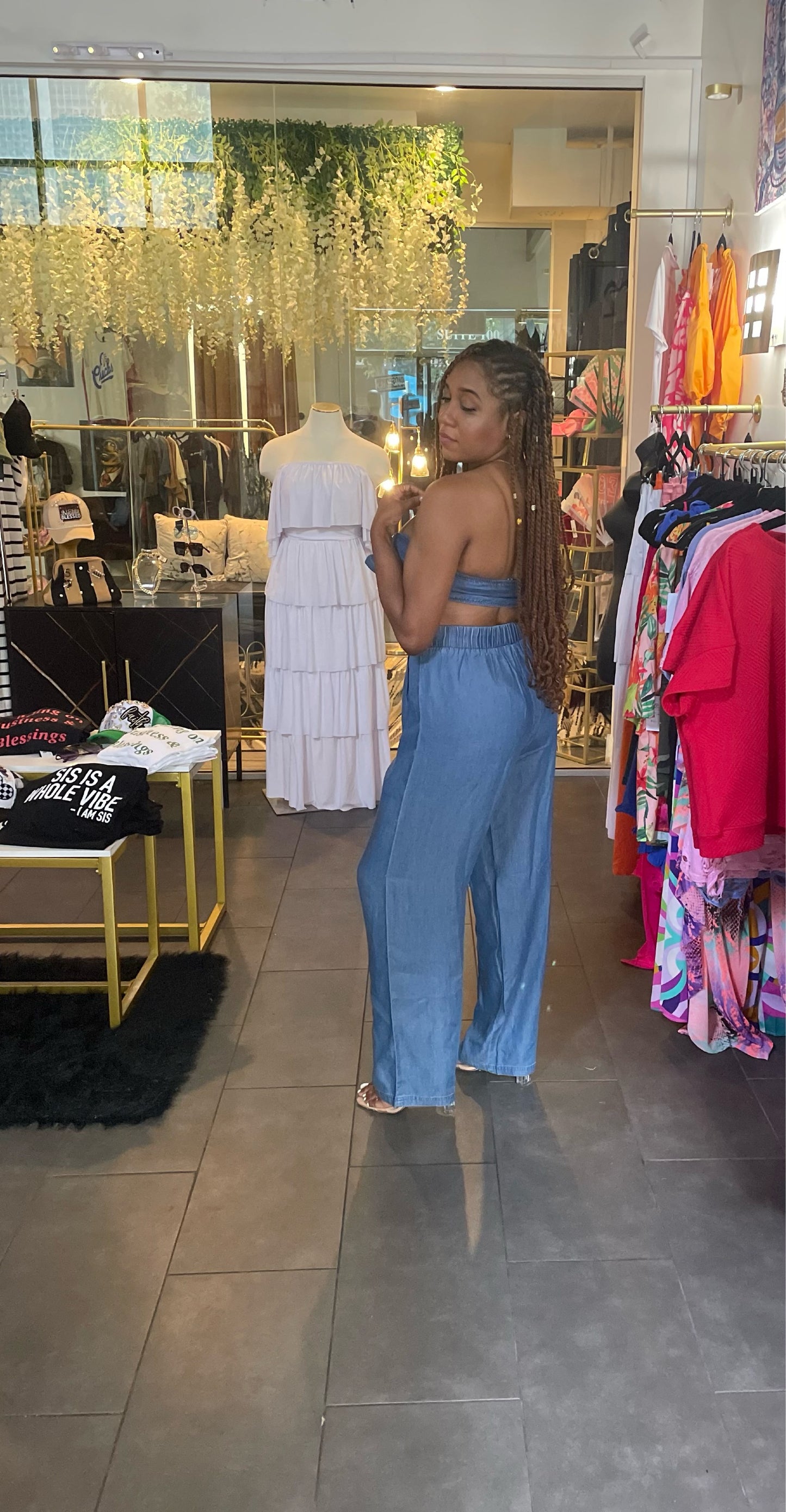 Bliss 2pc denim pants set