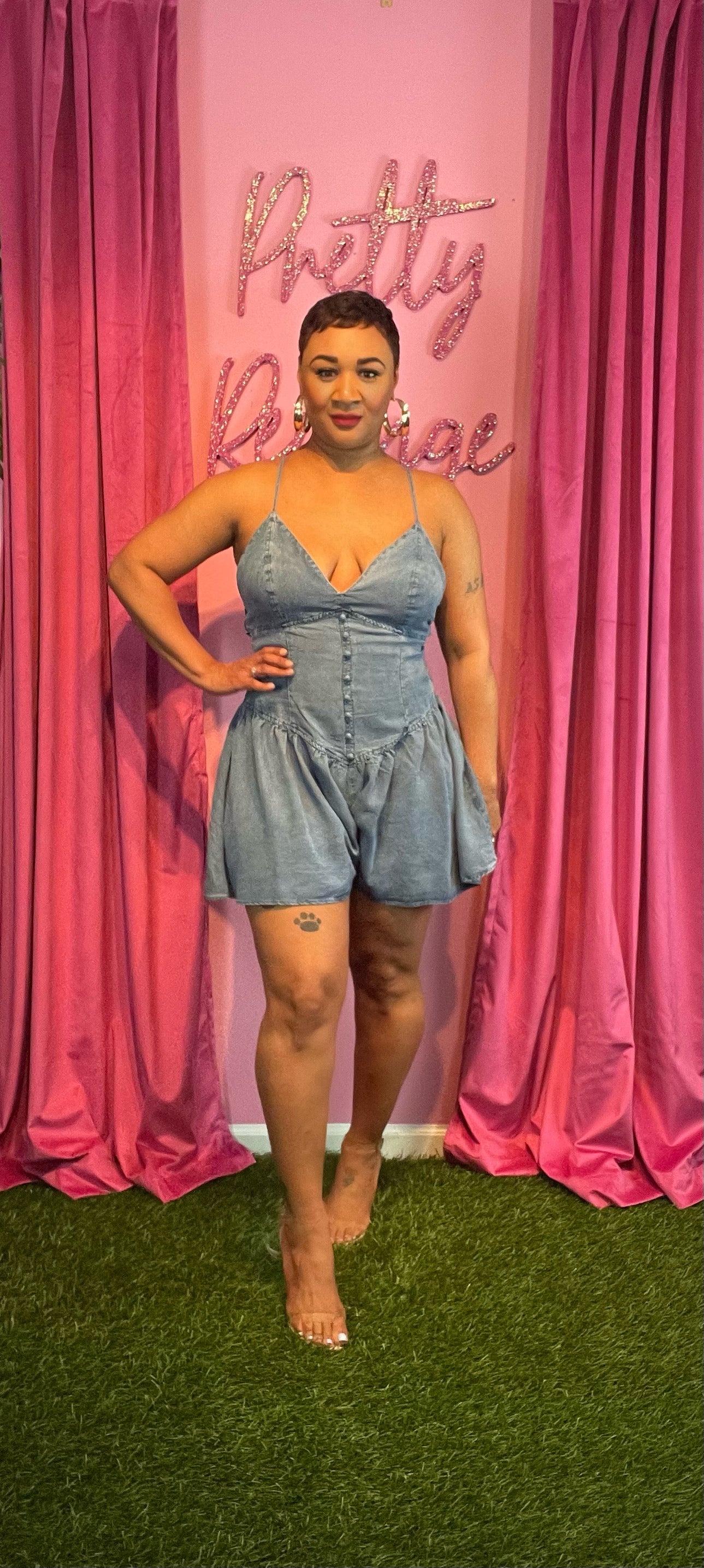 She’s Such a Lady denim romper