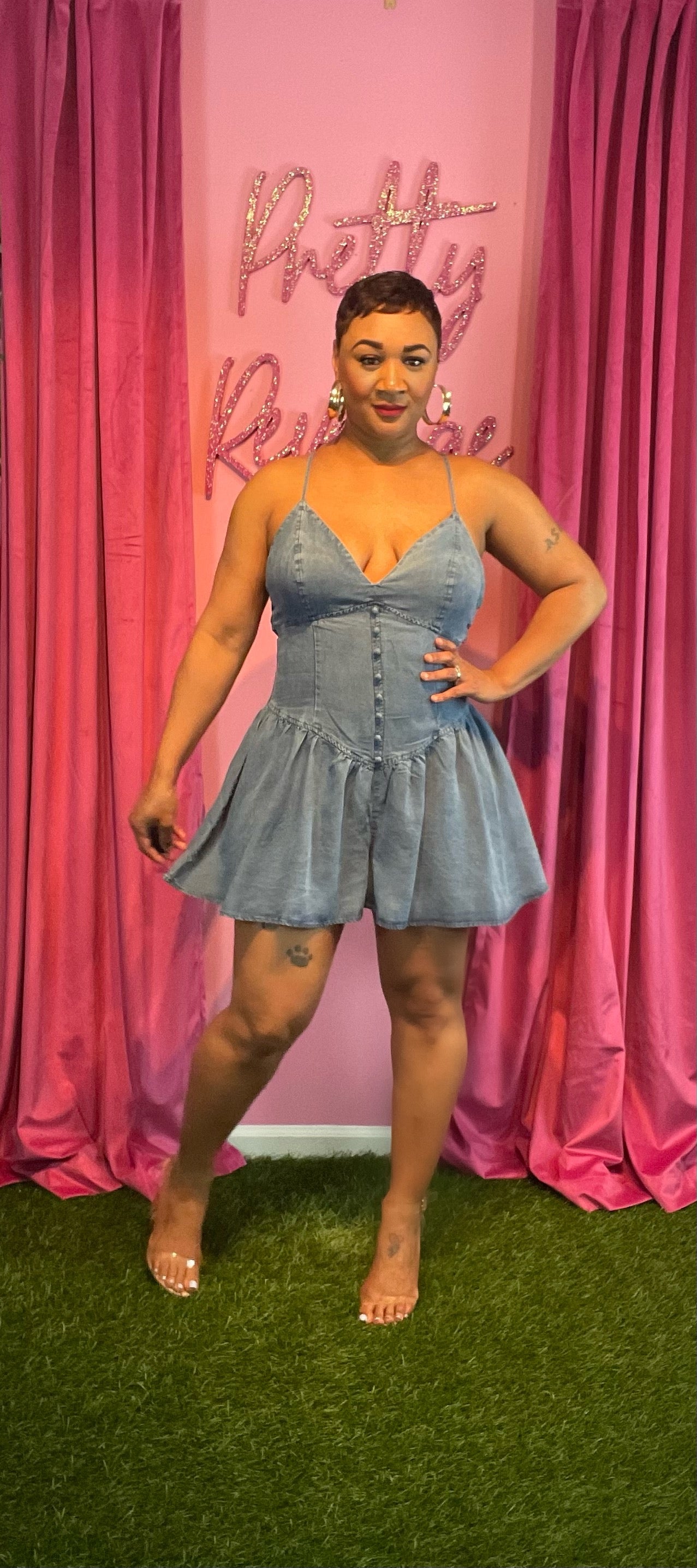 She’s Such a Lady denim romper