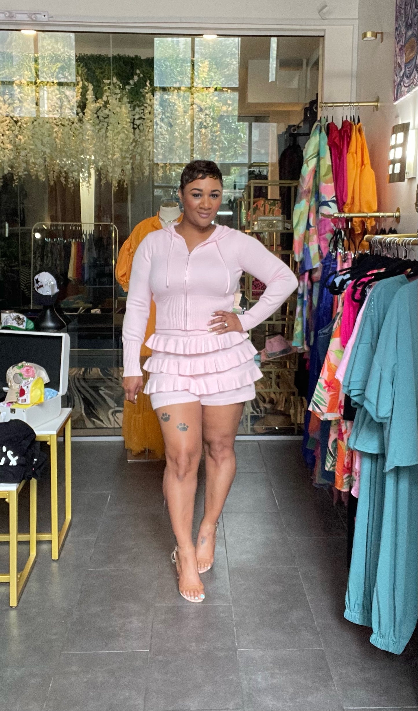 Choose Me ruffle 2pc short set