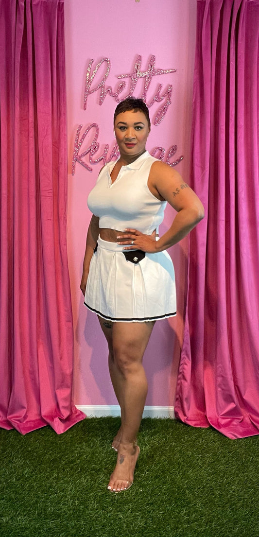 Let’s Play Tennis Skirt Set ( white)