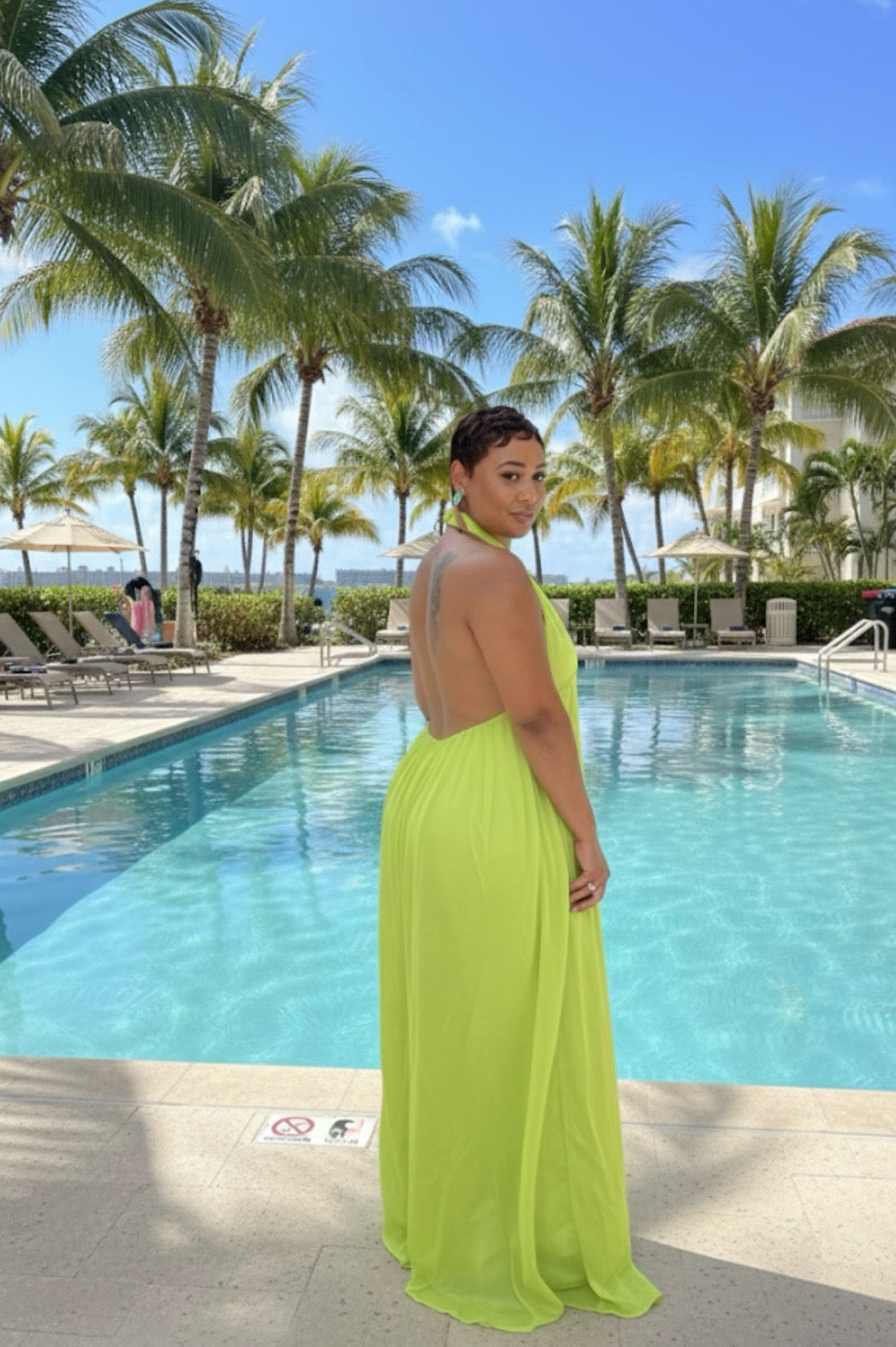 Let it Flow halter jumpsuit ( Lime )