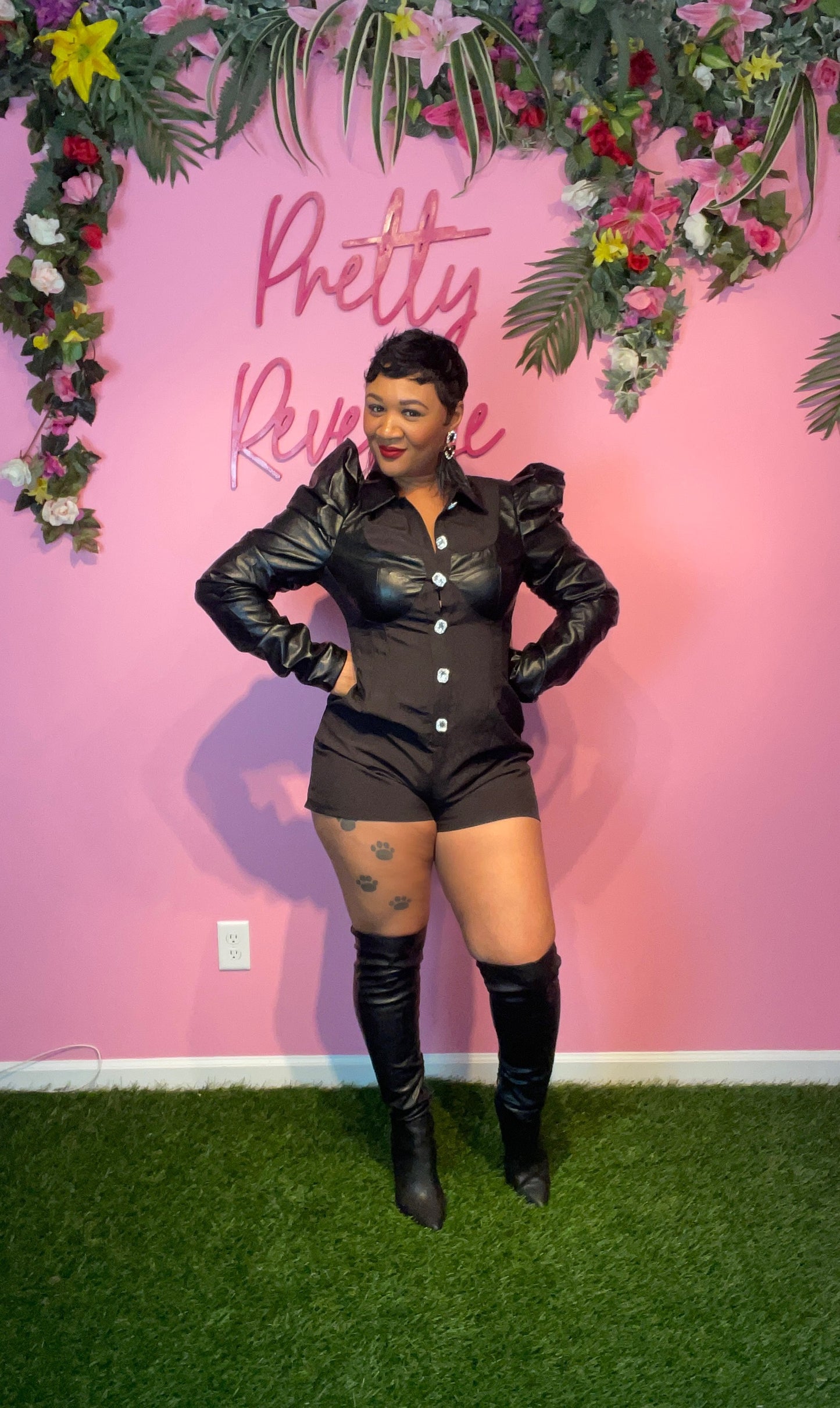 Reign faux leather jumpsuit