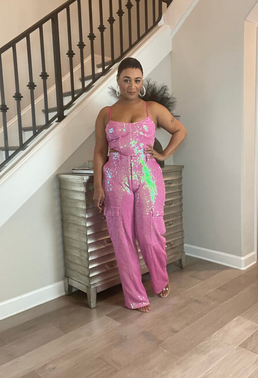 Glitz & Glam Sequin Cargo Pants